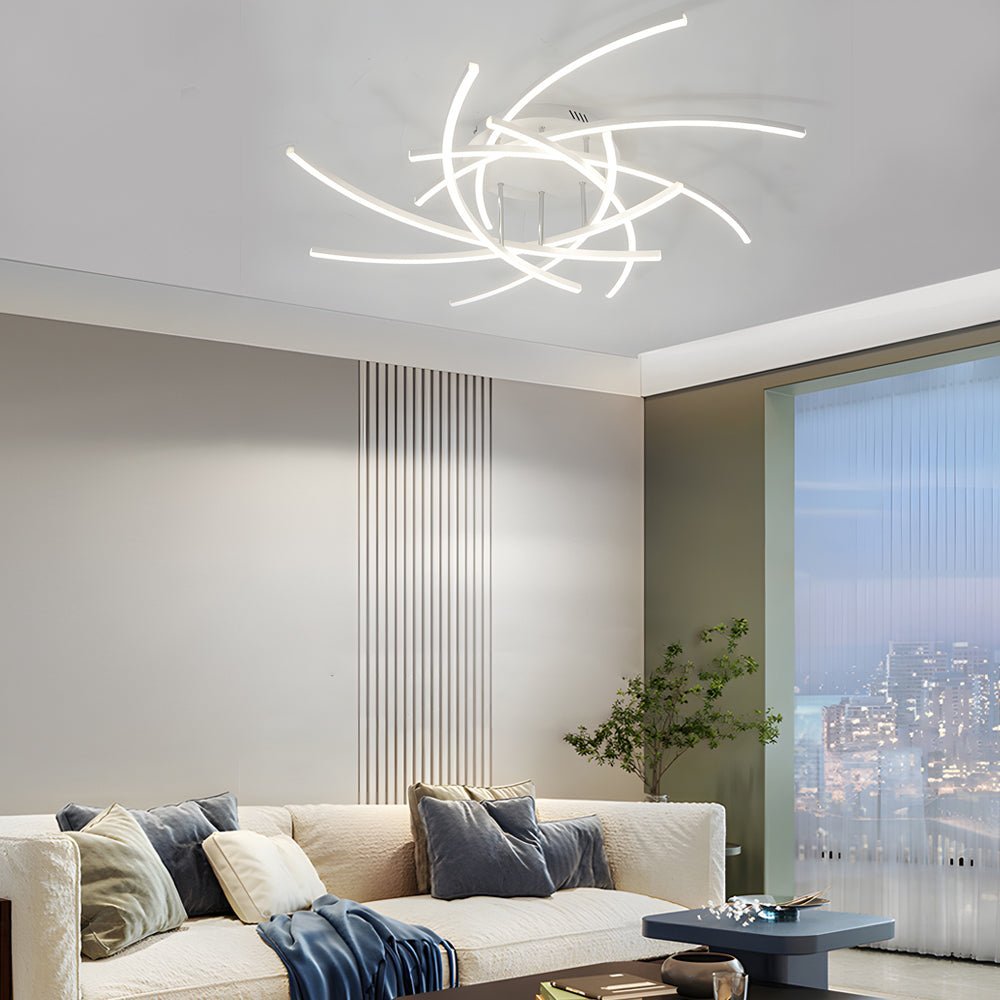 Modern LED Dimmable Ceiling Light Fixture with Remote Control