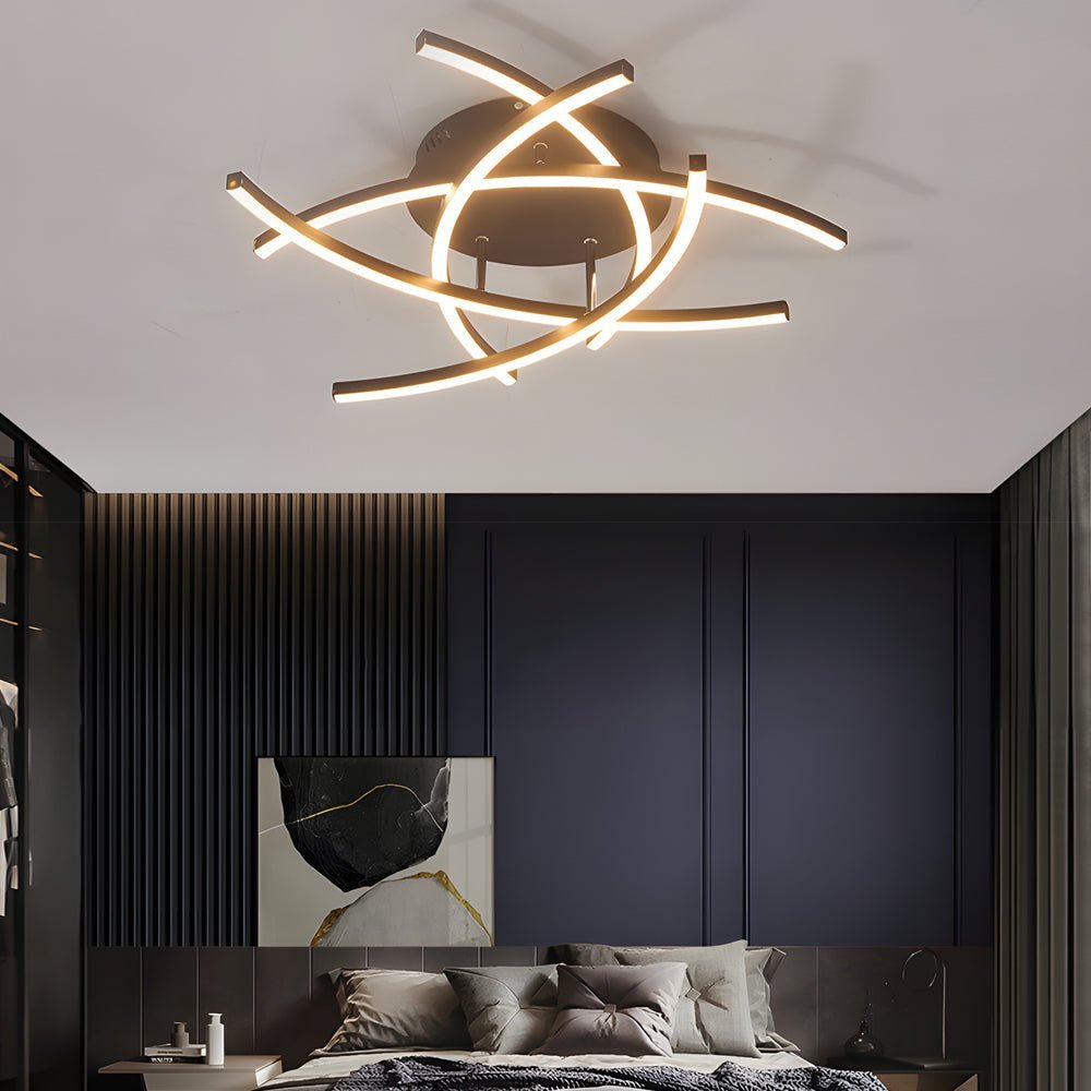 Modern LED Dimmable Ceiling Light Fixture with Remote Control