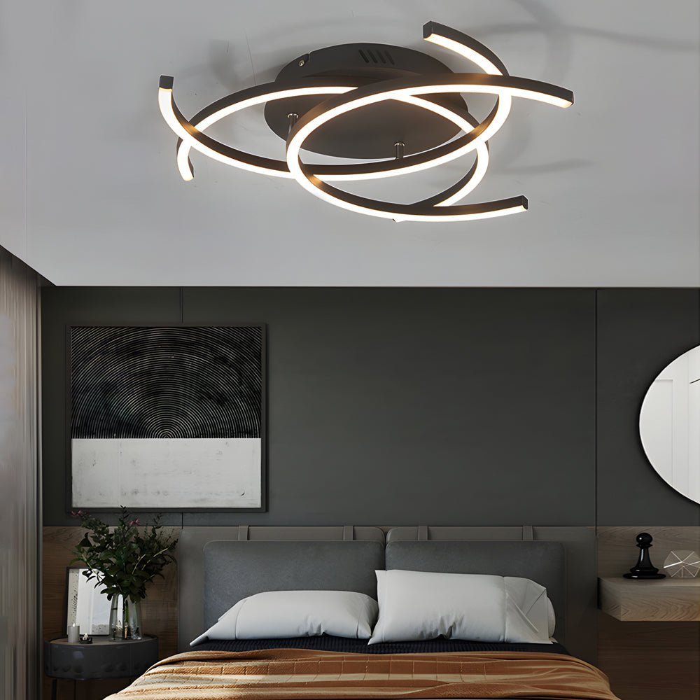 Modern LED Dimmable Ceiling Light Fixture with Remote Control