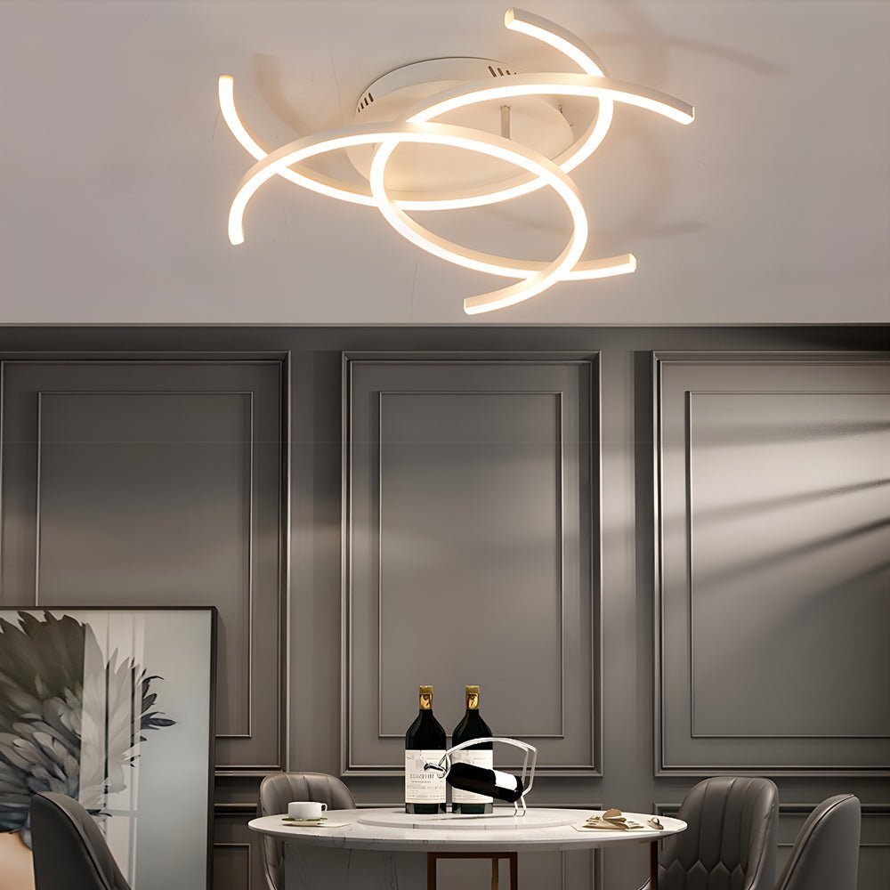 Modern LED Dimmable Ceiling Light Fixture with Remote Control