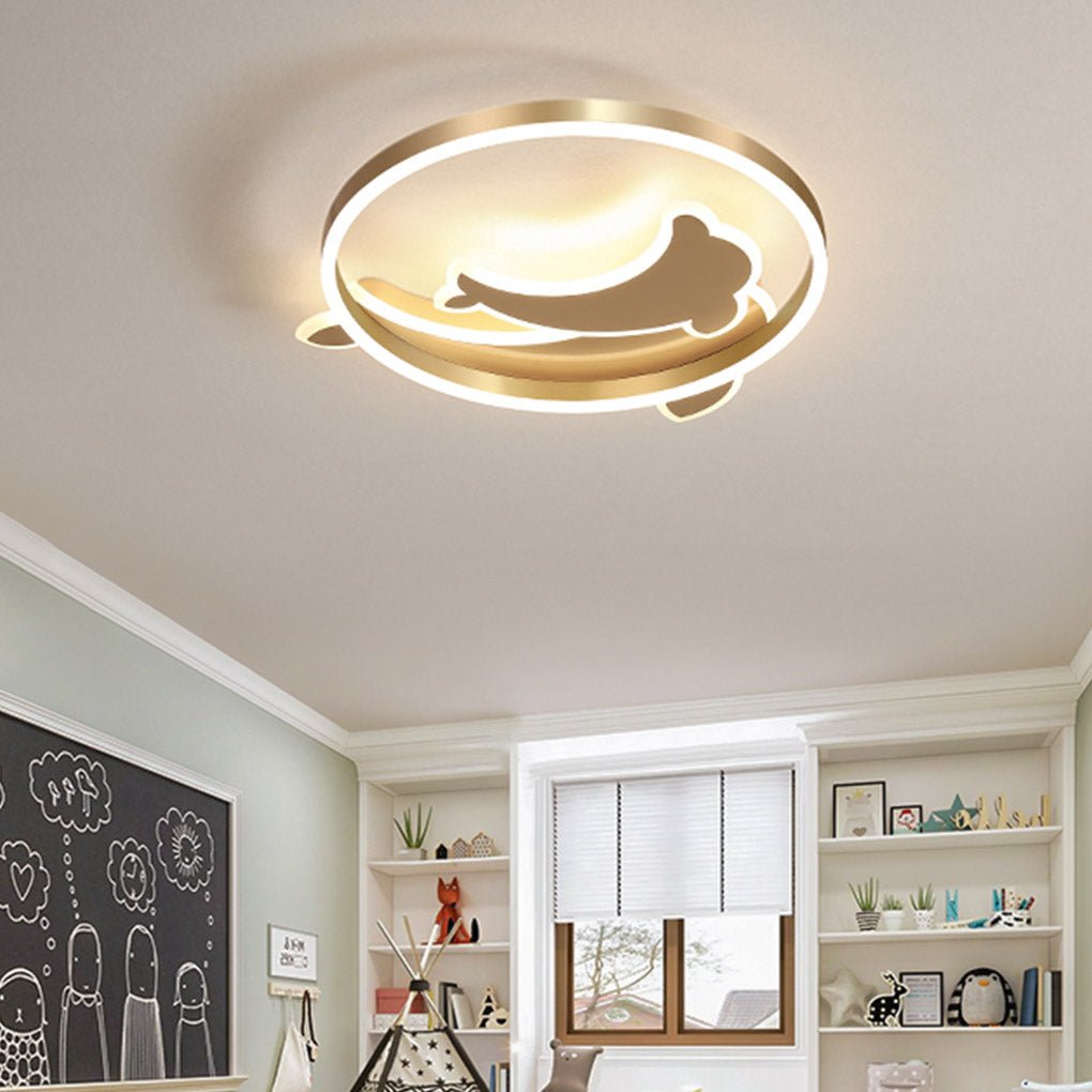 Personalized Dolphin Ceiling Lamp - Creative 3-Color Adjustable LED Lighting