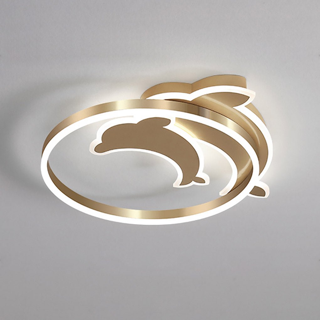 Personalized Dolphin Ceiling Lamp - Creative 3-Color Adjustable LED Lighting