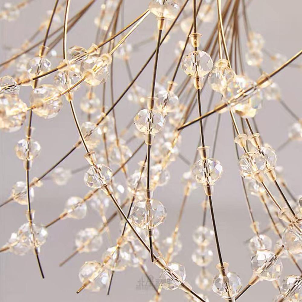 Classic Metal Crystal LED Ceiling Light - 6 Bulb Traditional Chandelier