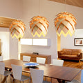 Pinecone Pendant Light - Japanese Wooden LED Chandelier