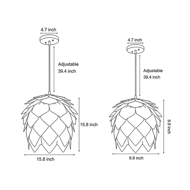 Pinecone Pendant Light - Japanese Wooden LED Chandelier