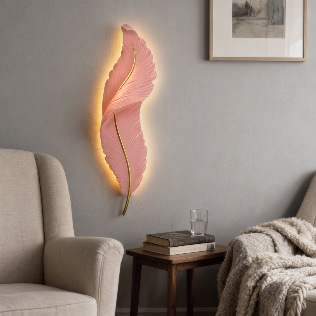 Feather Wall Light Modern Luxury LED Resin Corridor Lamp