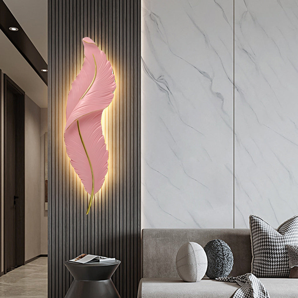 Feather Wall Light Modern Luxury LED Resin Corridor Lamp