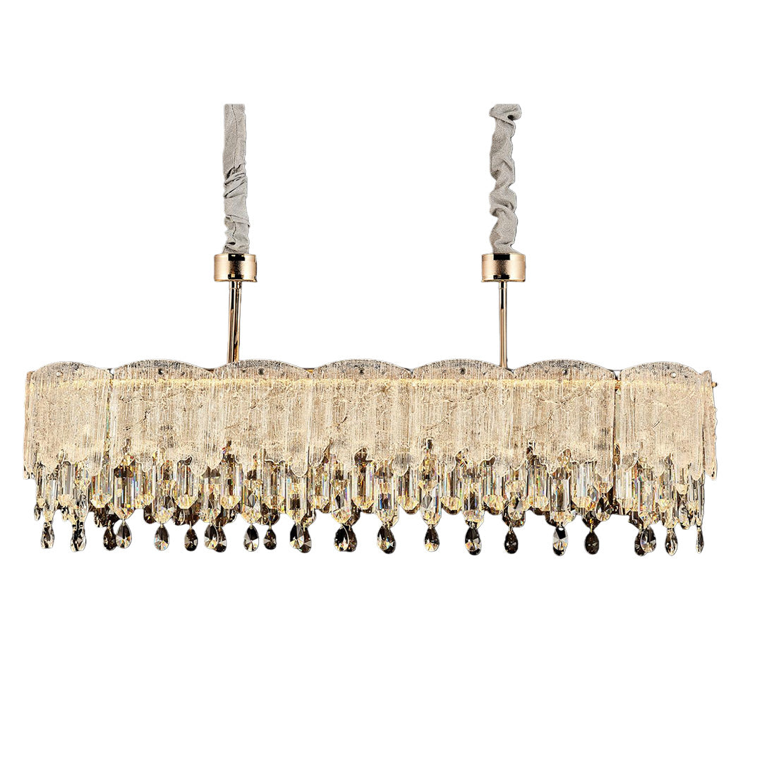 Glass Fringe Crystal Chandelier - French Luxury Ceiling Light