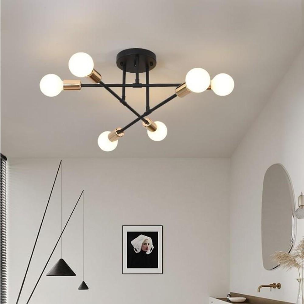 Modern LED Nordic Geometric Sputnik Semi Flush Mount Ceiling Light