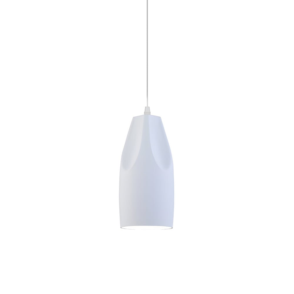 Pleat Box LED Pendant Light - 1-Light Black/White Aluminum Hanging Lamp