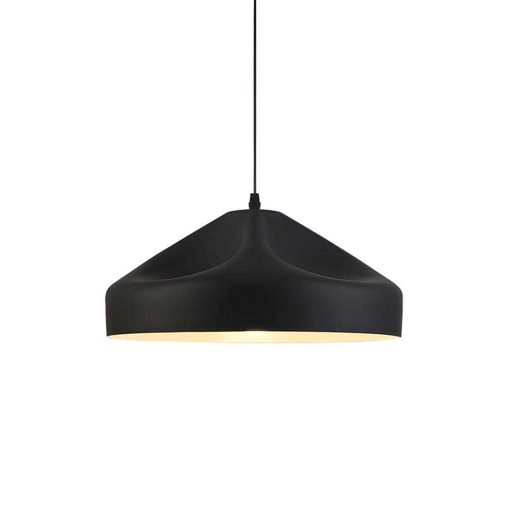 Pleat Box LED Pendant Light - 1-Light Black/White Aluminum Hanging Lamp