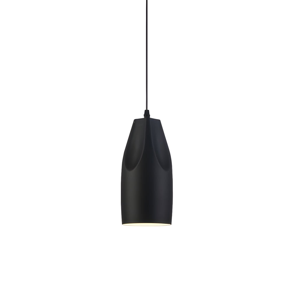 Pleat Box LED Pendant Light - 1-Light Black/White Aluminum Hanging Lamp