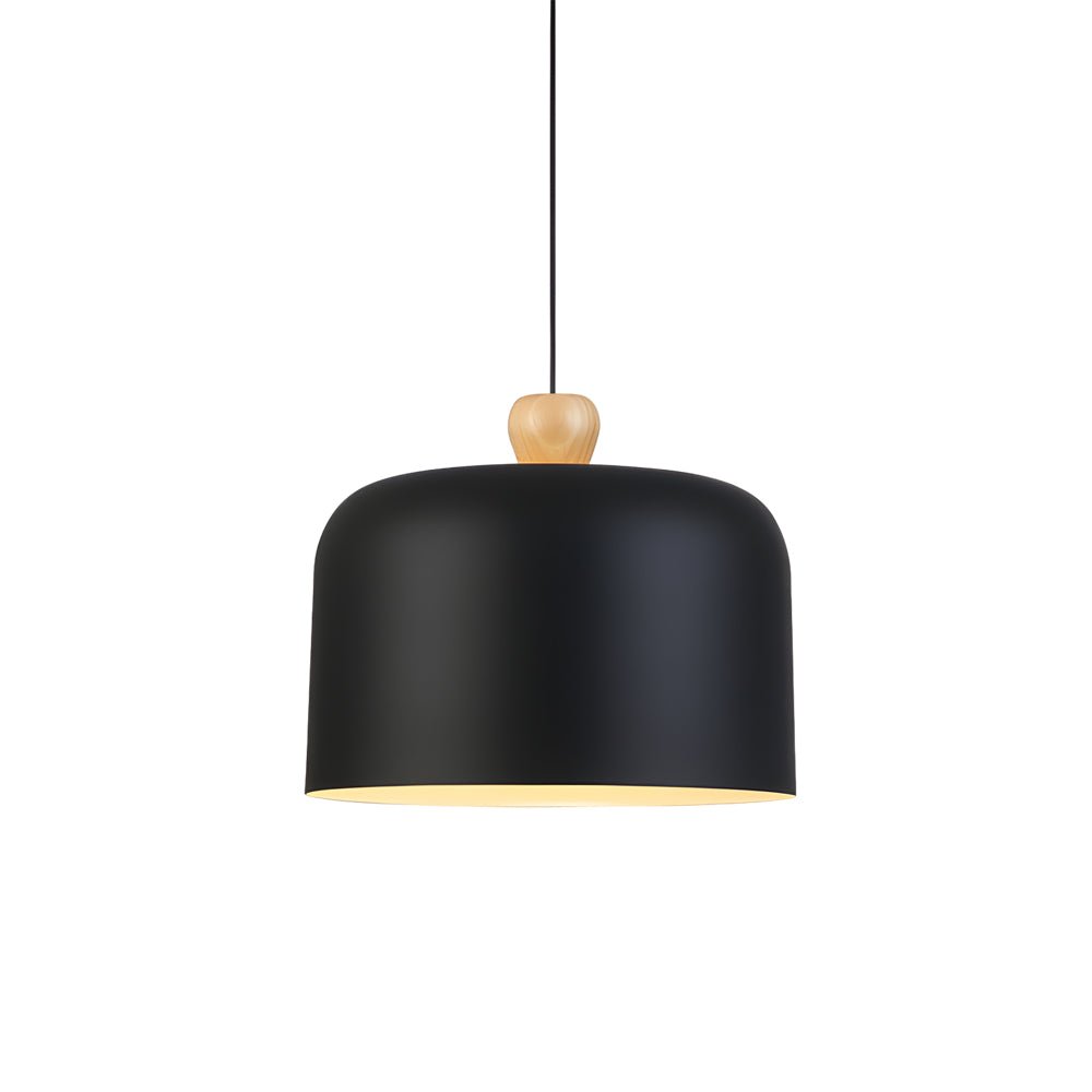 Pleat Box LED Pendant Light - 1-Light Black/White Aluminum Hanging Lamp