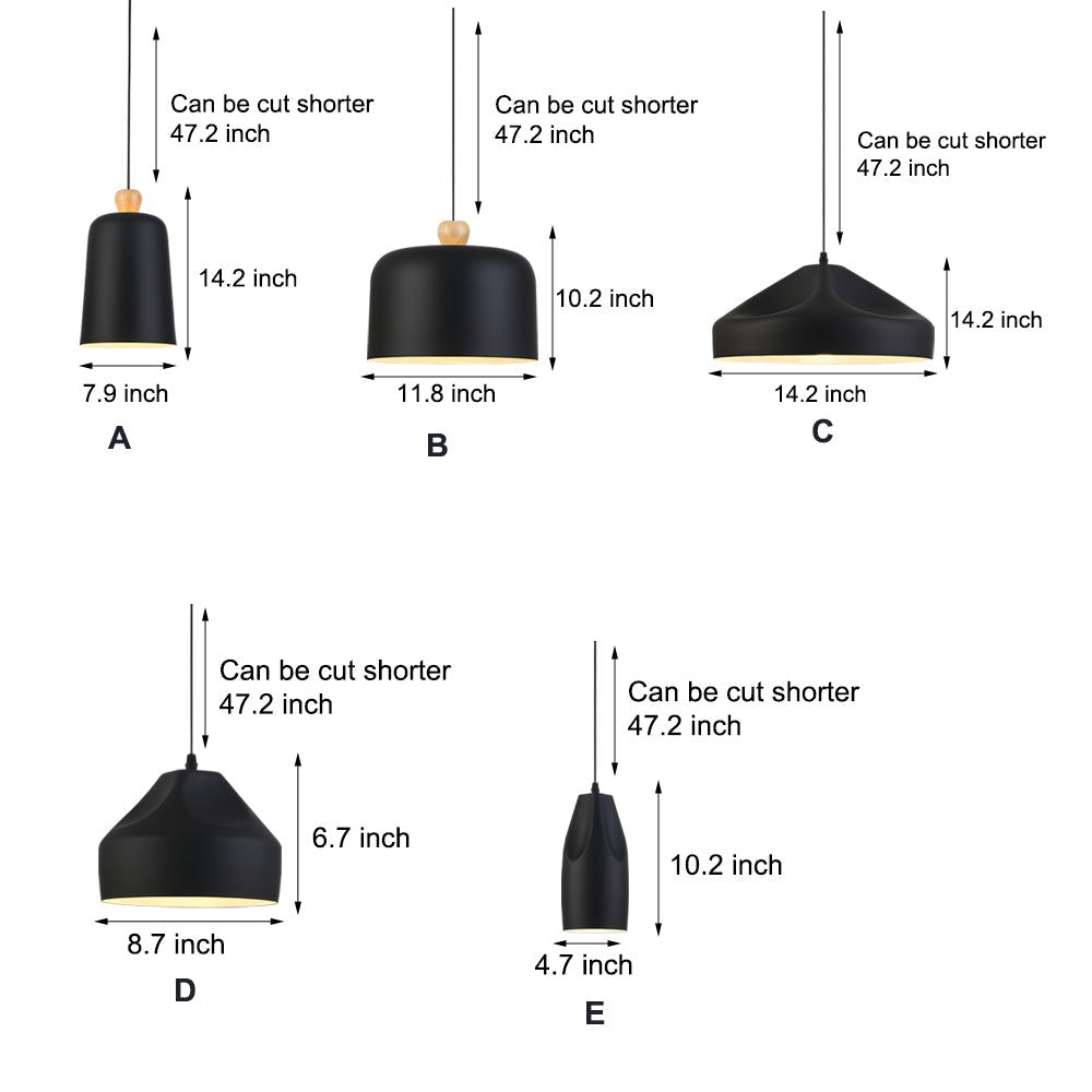 Pleat Box LED Pendant Light - 1-Light Black/White Aluminum Hanging Lamp