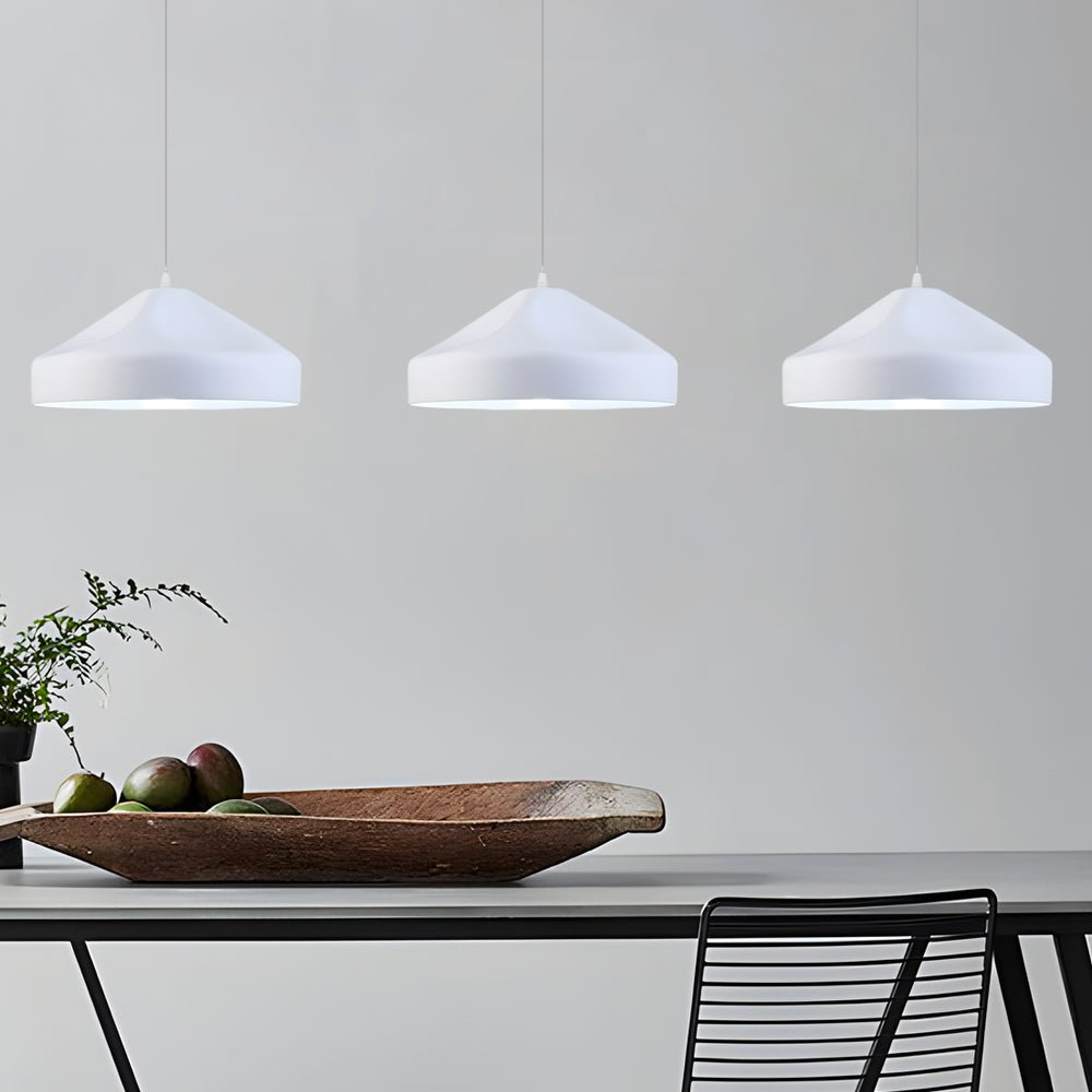Pleat Box LED Pendant Light - 1-Light Black/White Aluminum Hanging Lamp