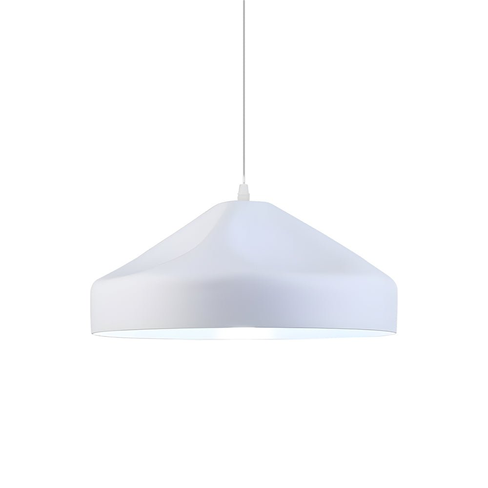 Pleat Box LED Pendant Light - 1-Light Black/White Aluminum Hanging Lamp