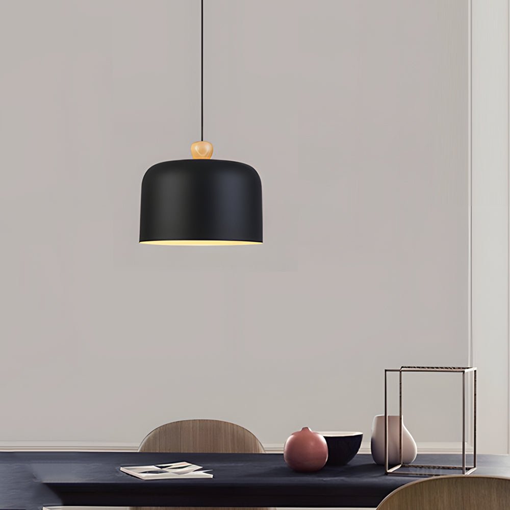 Pleat Box LED Pendant Light - 1-Light Black/White Aluminum Hanging Lamp