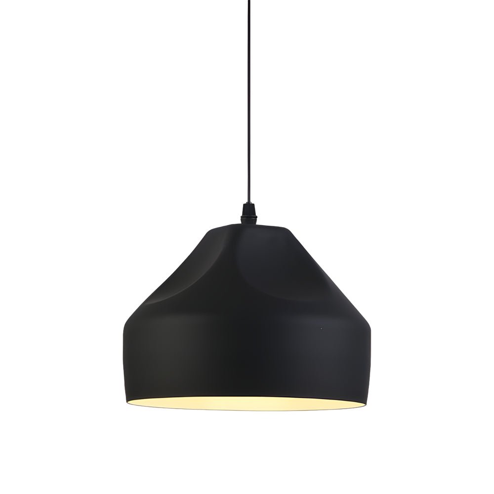 Pleat Box LED Pendant Light - 1-Light Black/White Aluminum Hanging Lamp