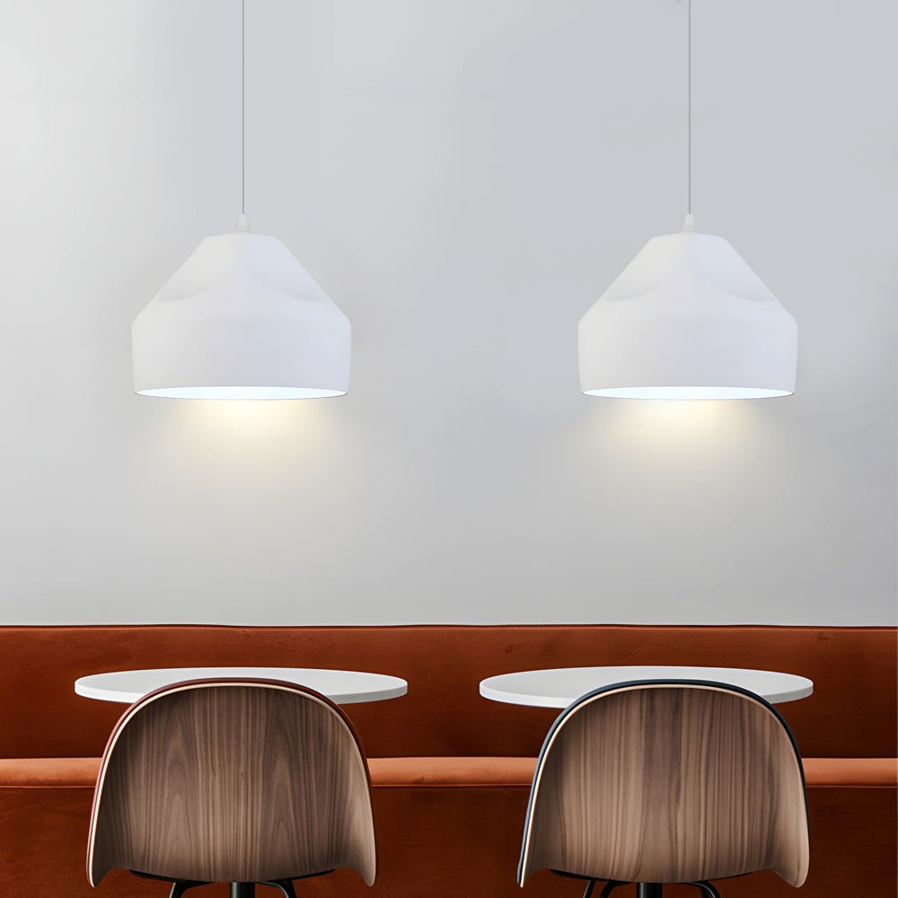 Pleat Box LED Pendant Light - 1-Light Black/White Aluminum Hanging Lamp