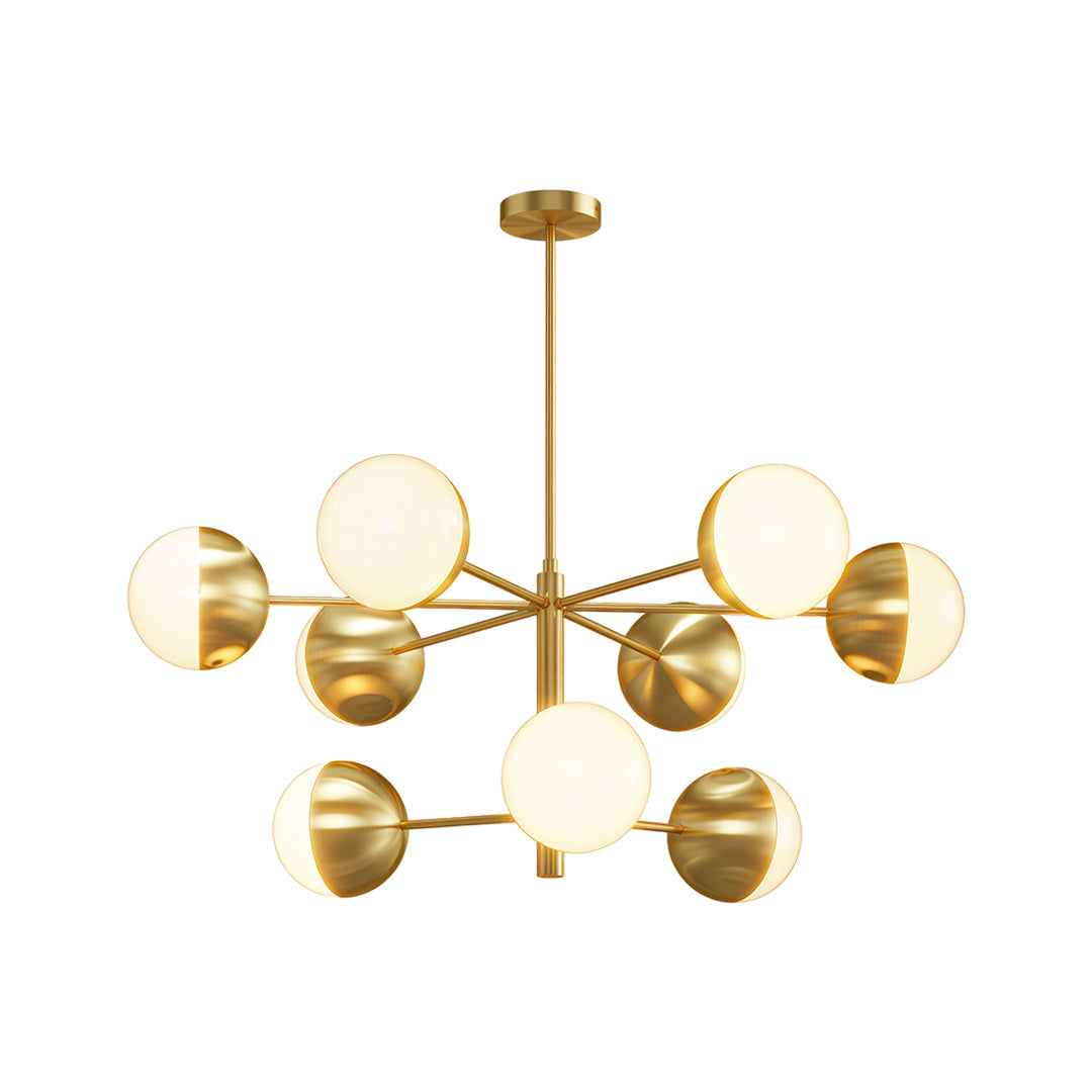 Globe Light Chandelier - Modern Solid Copper Ceiling Fixture