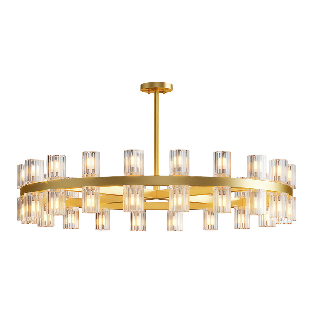 Luxury Crystal Chandelier - American Copper Ceiling Light