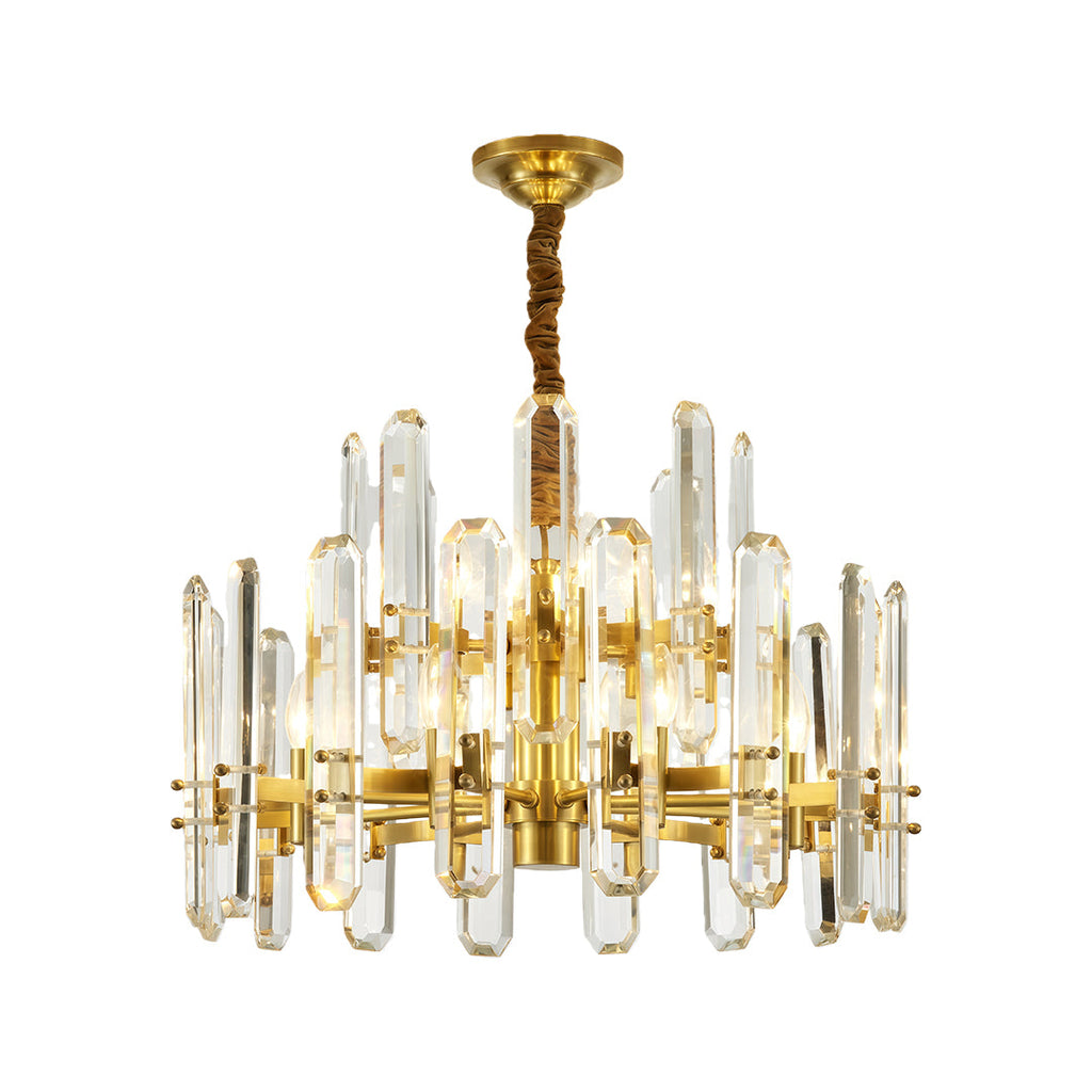Brass Modern Luxury Glass Chandelier Ceiling Light