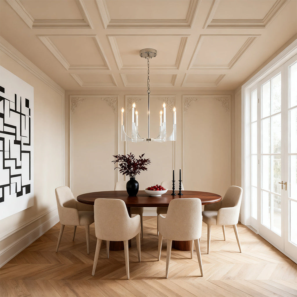 Retro Transparent Luxury Ceiling Light for Sleek American Chandeliers