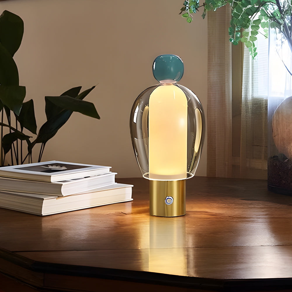 Human Shape LED Metal Lamp - Portable Glass Table Light for Home Decor