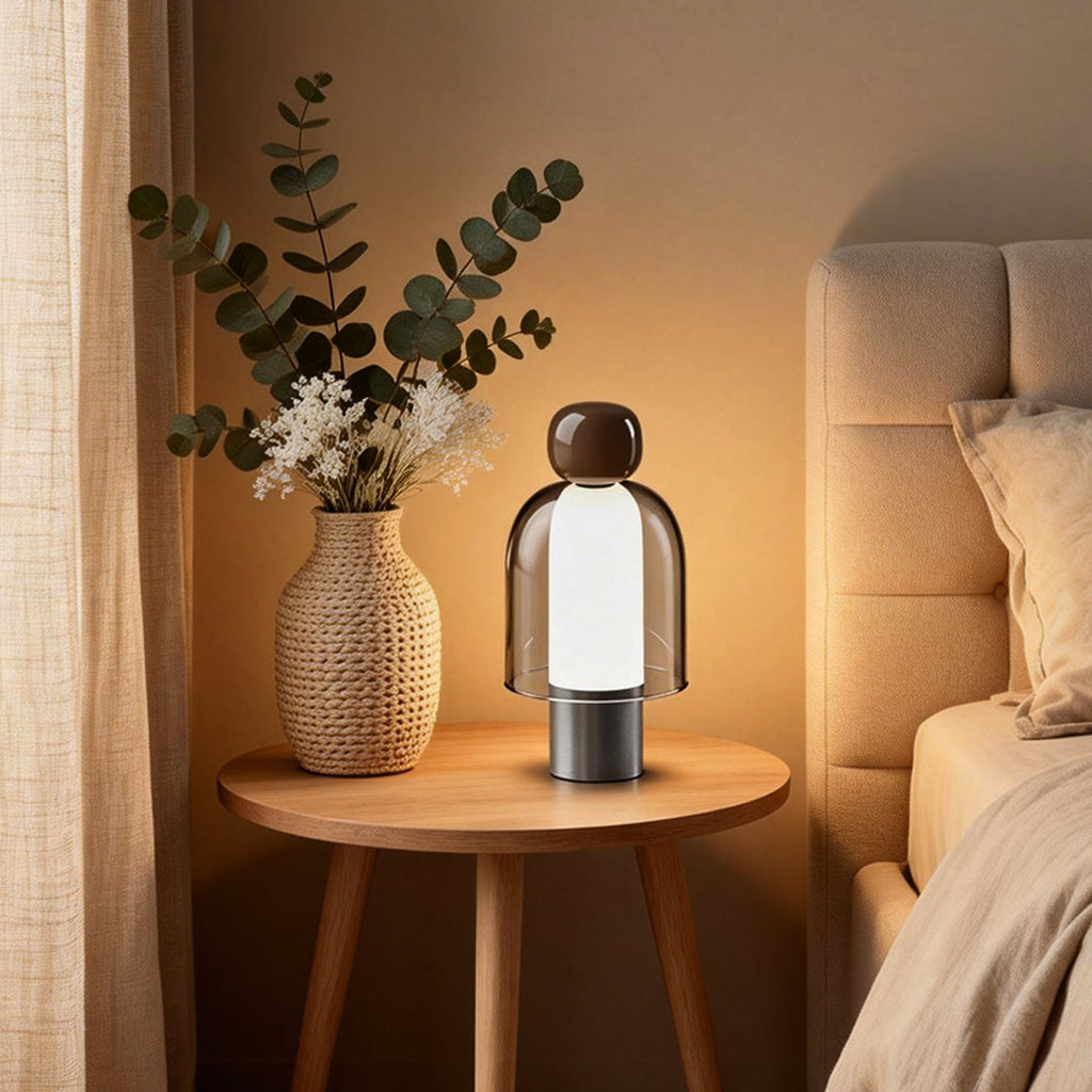 Human Shape LED Metal Lamp - Portable Glass Table Light for Home Decor