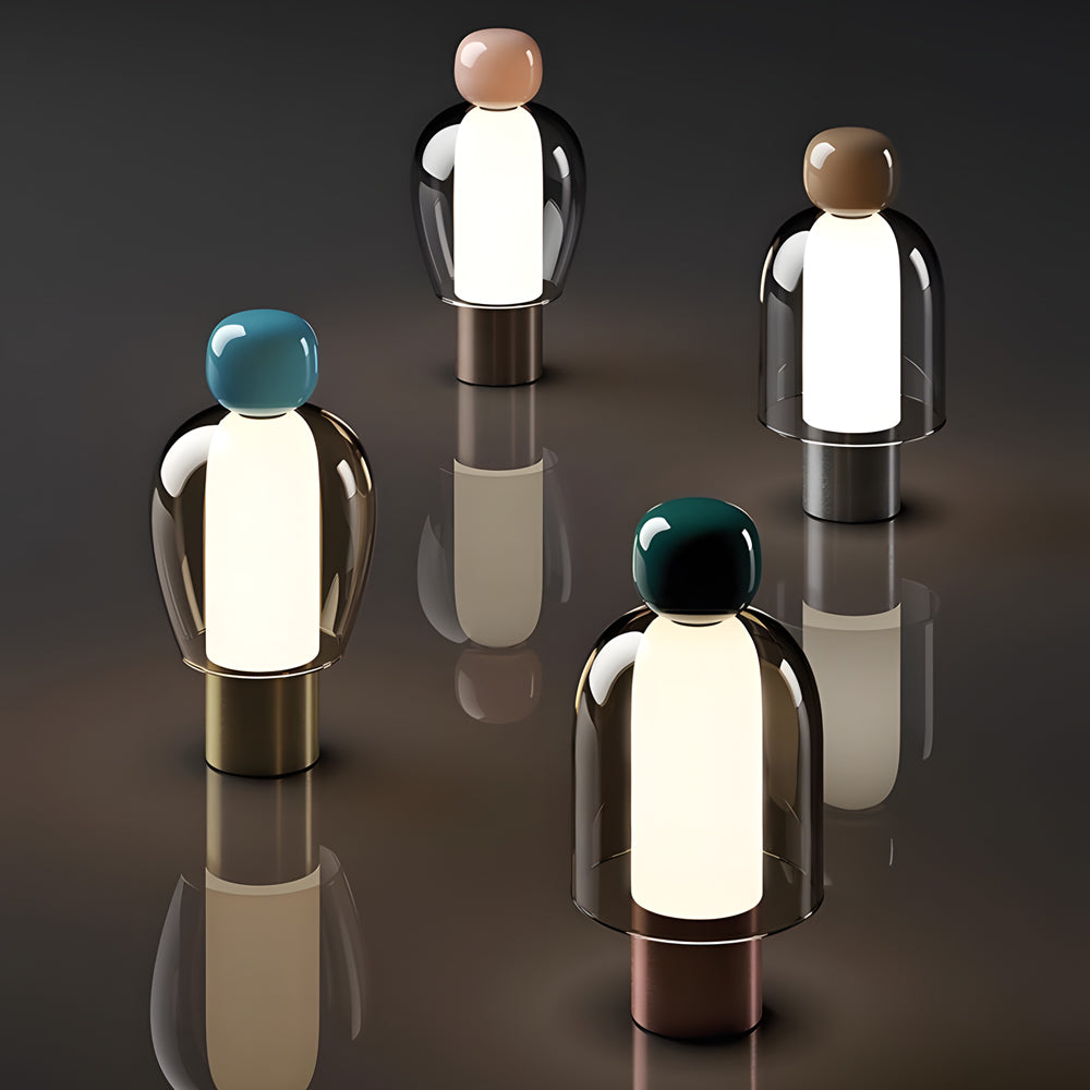 Human Shape LED Metal Lamp - Portable Glass Table Light for Home Decor
