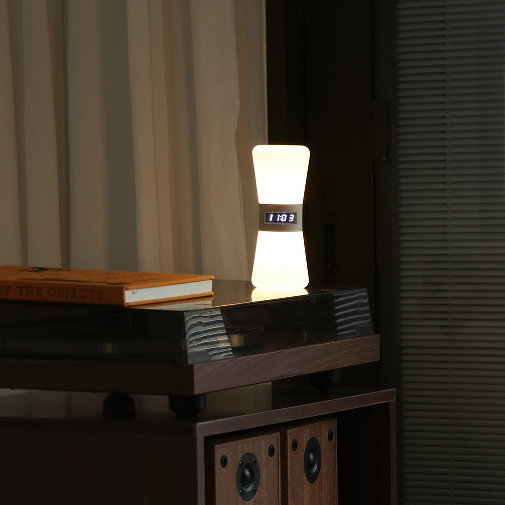 Compact Gravity Sensor Ambient Hourglass Lamp - Small White Table Lamp for Stylish Home Decor