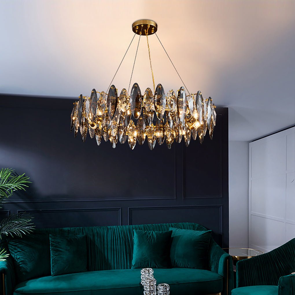 Postmodern LED Crystal Chandelier - Three-Color Lighting Design