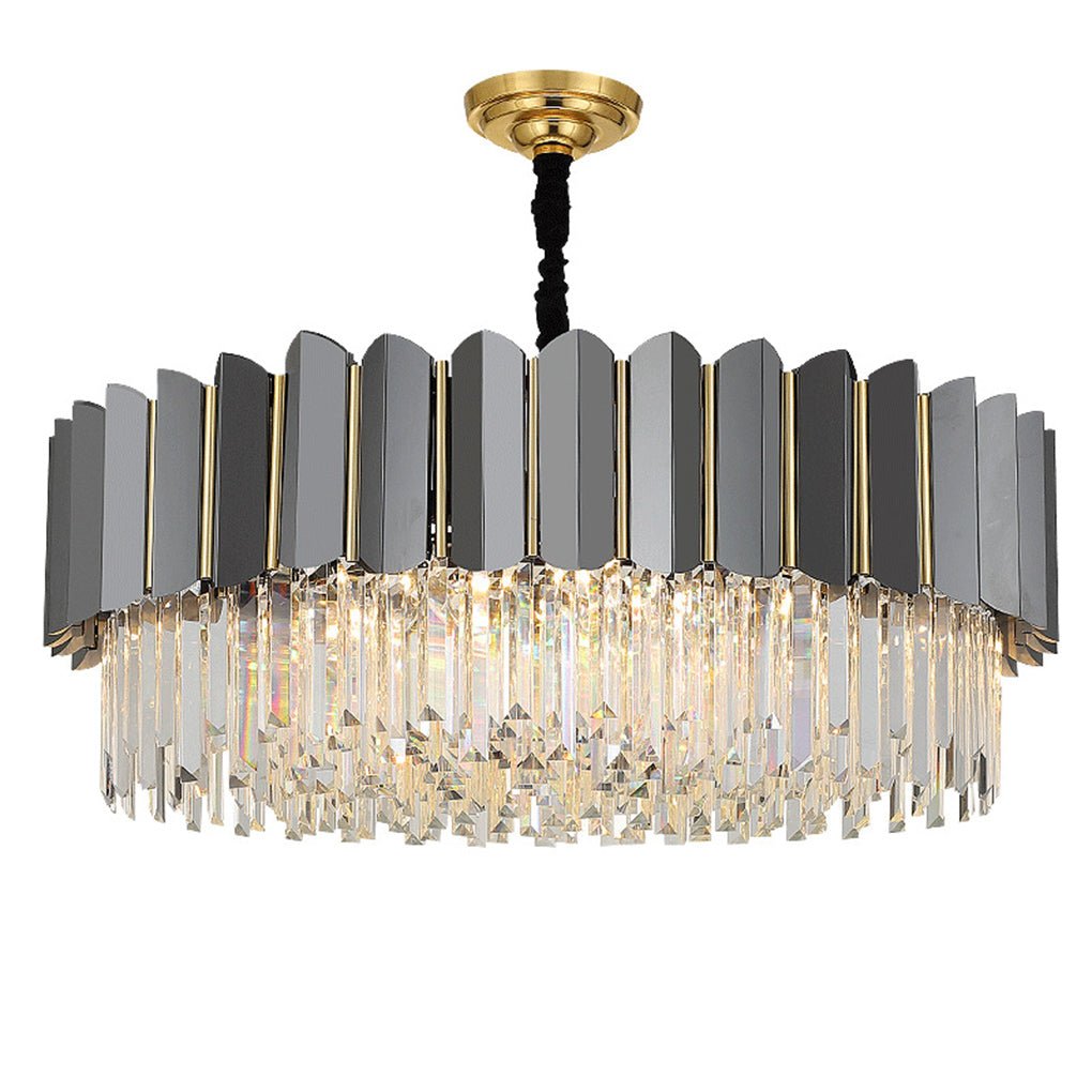 Postmodern Crystal Chandelier - Three-Color LED Lighting for Living Room