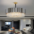 Postmodern Crystal Chandelier - Three-Color LED Lighting for Living Room