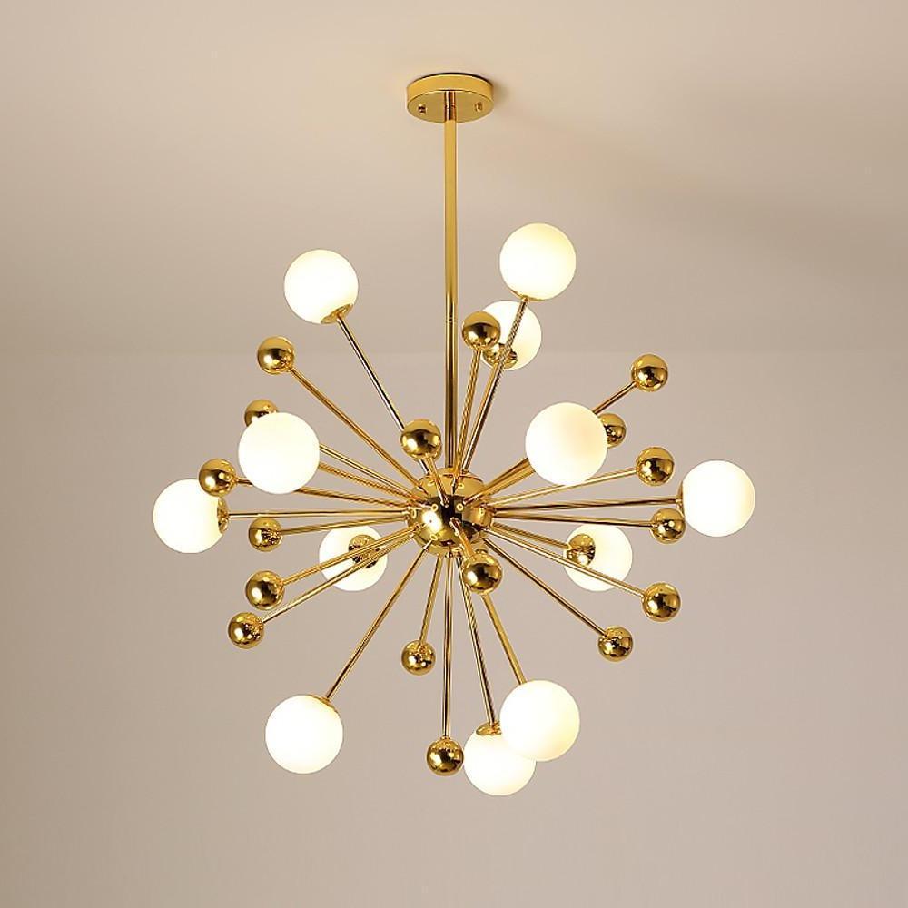 Modern Nordic Sputnik Chandelier - 12 Bulb Glass Bubble Design