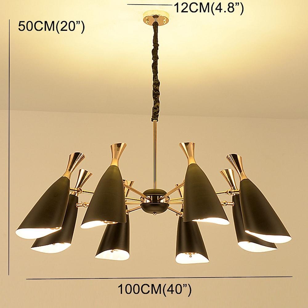 8-Light LED Electroplated Metal Nordic Chandelier Ceiling Light Fixture