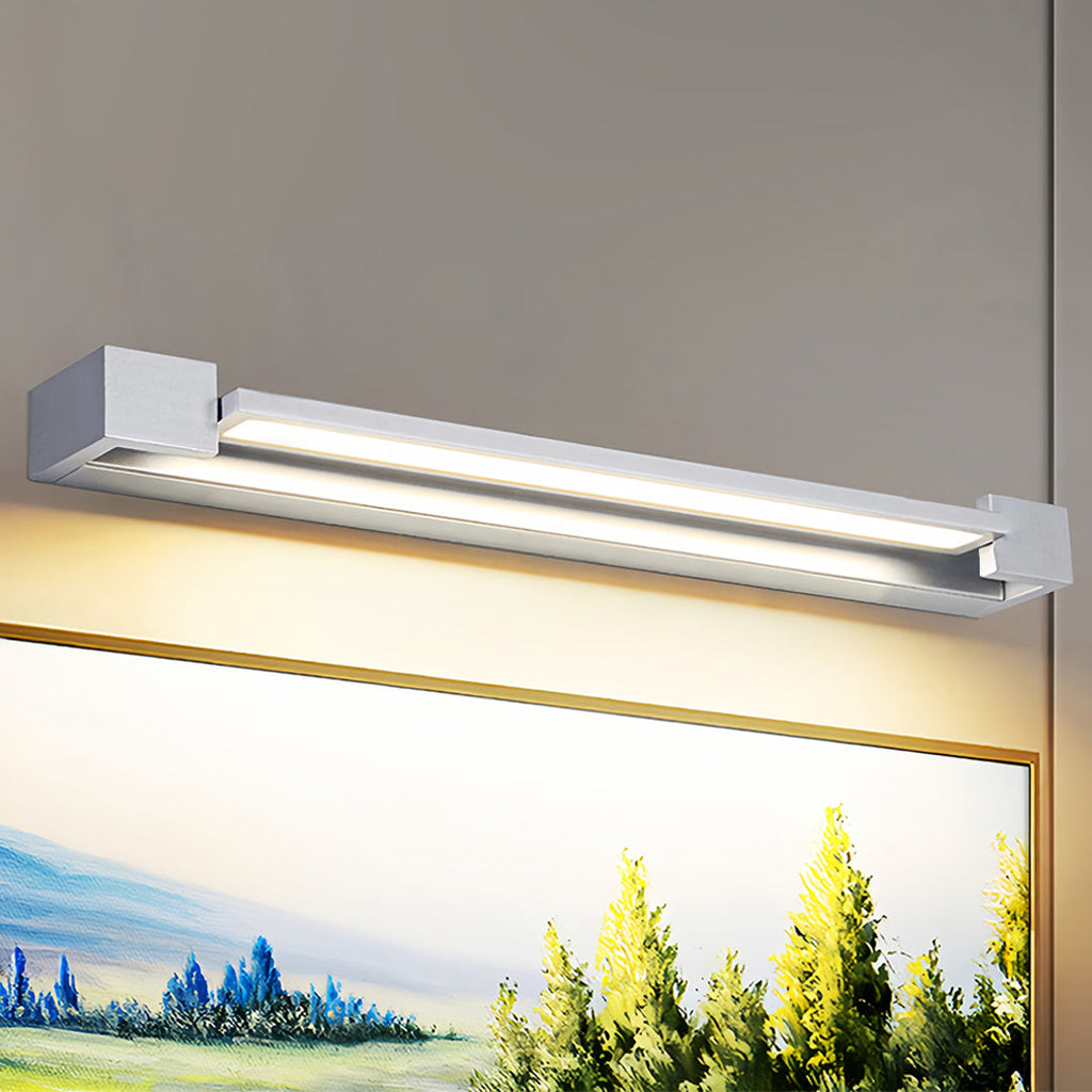 Chrome Bathroom Vanity Light Modern Makeup Mirror Wall Light, Contemporary LED Lighting, Stylish Wall Sconce, Brushed Nickel Finish, Bright Illumination for Grooming, Elegant Home Decor, Space-Saving Design, Ideal for Small Bathrooms, Adjustable Lighting