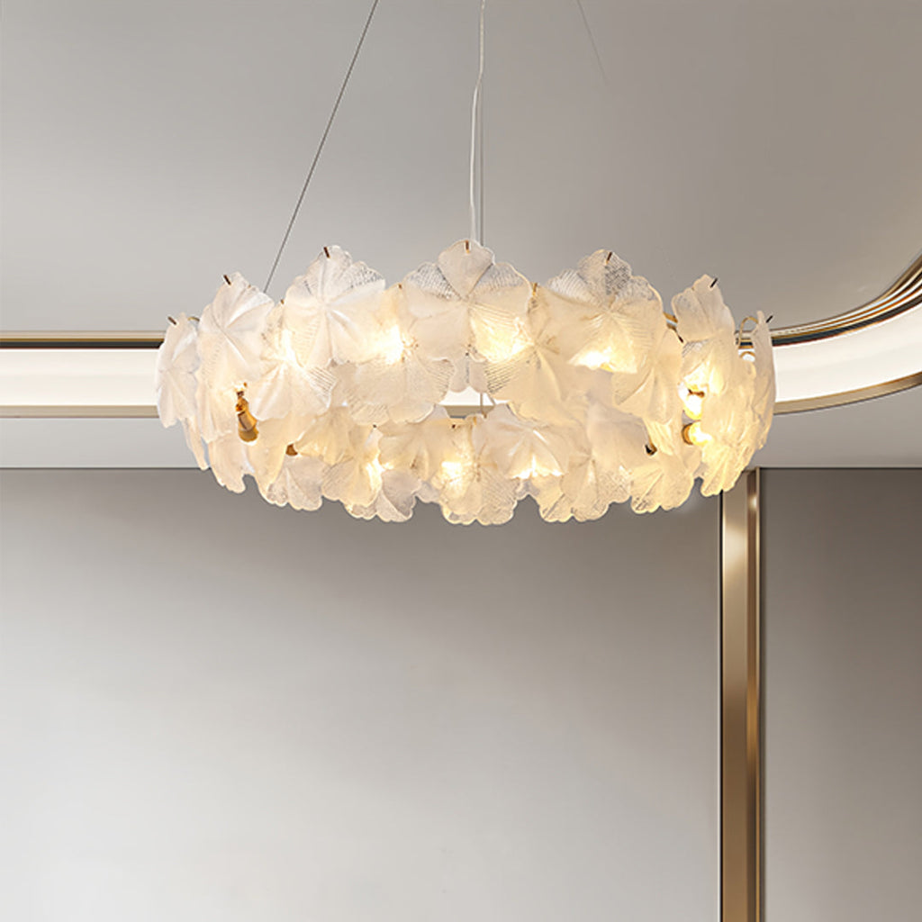 Glass Garland Chandelier - Luxury French Wreath Ceiling Light