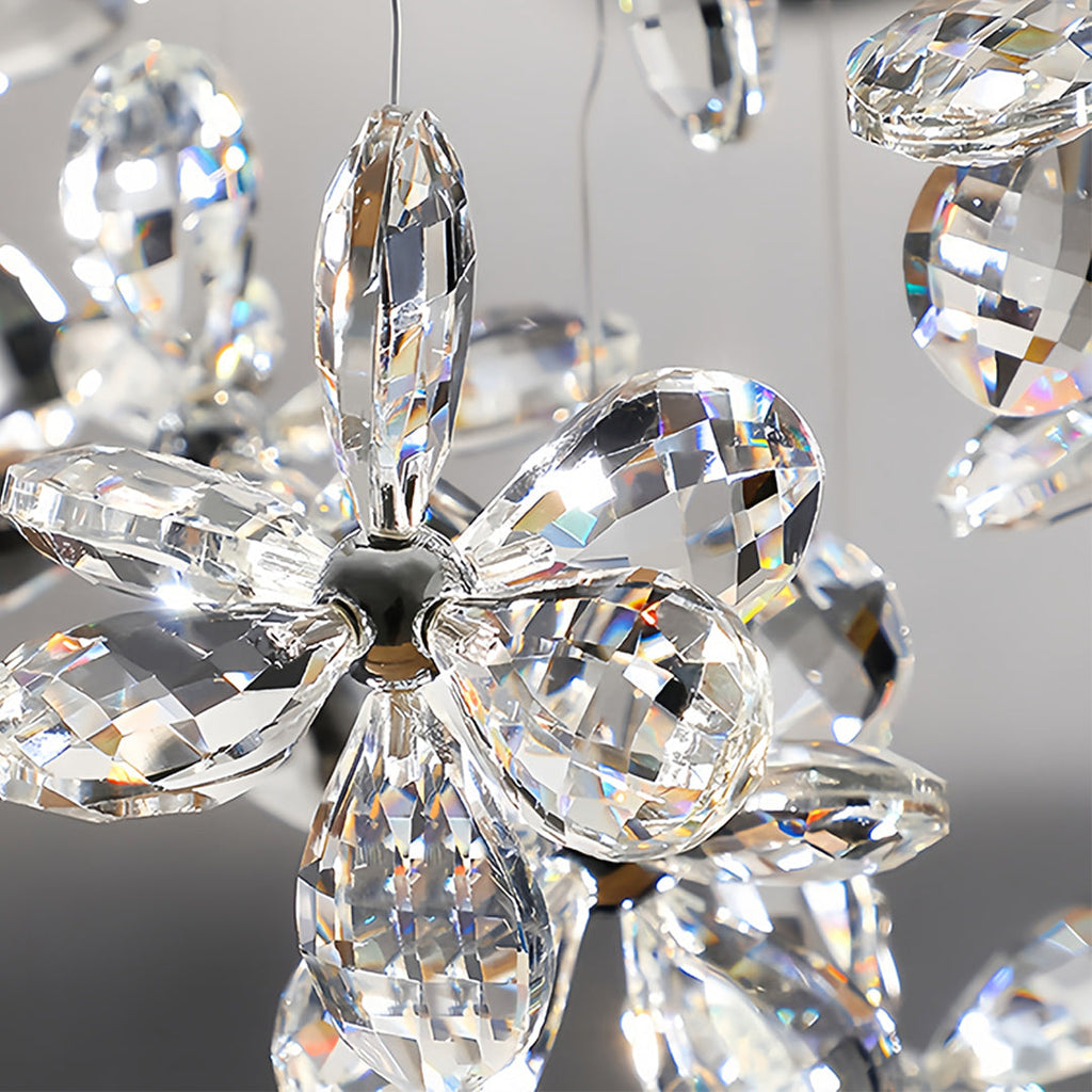 Rock Crystal Chandelier - Italian Flower Island Light