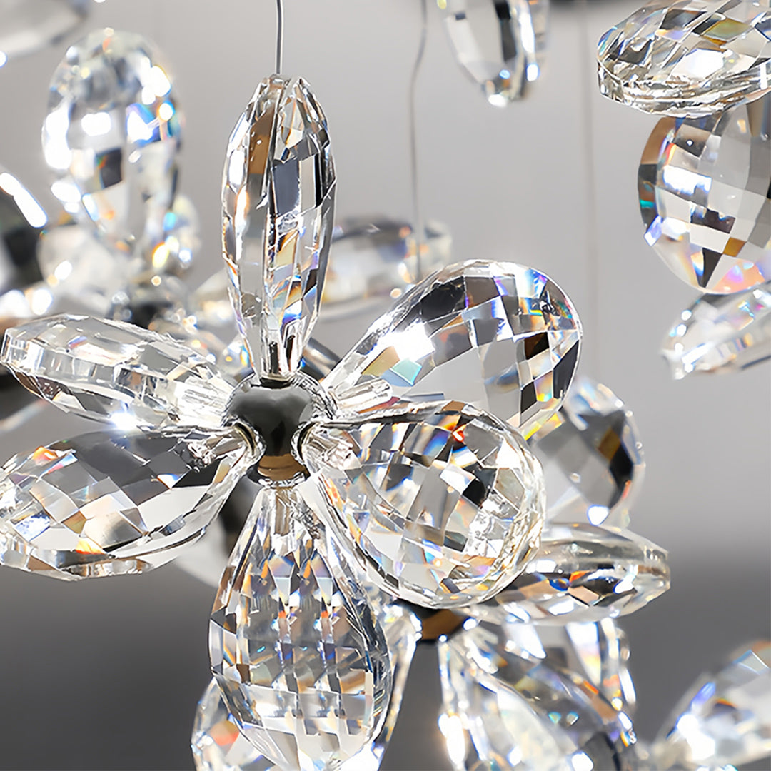 Rock Crystal Chandelier - Italian Flower Island Light