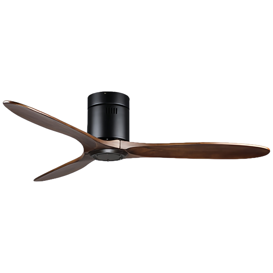 Wooden Ceiling Fan with Light - Quiet DC Motor Flush Mount Fandelier