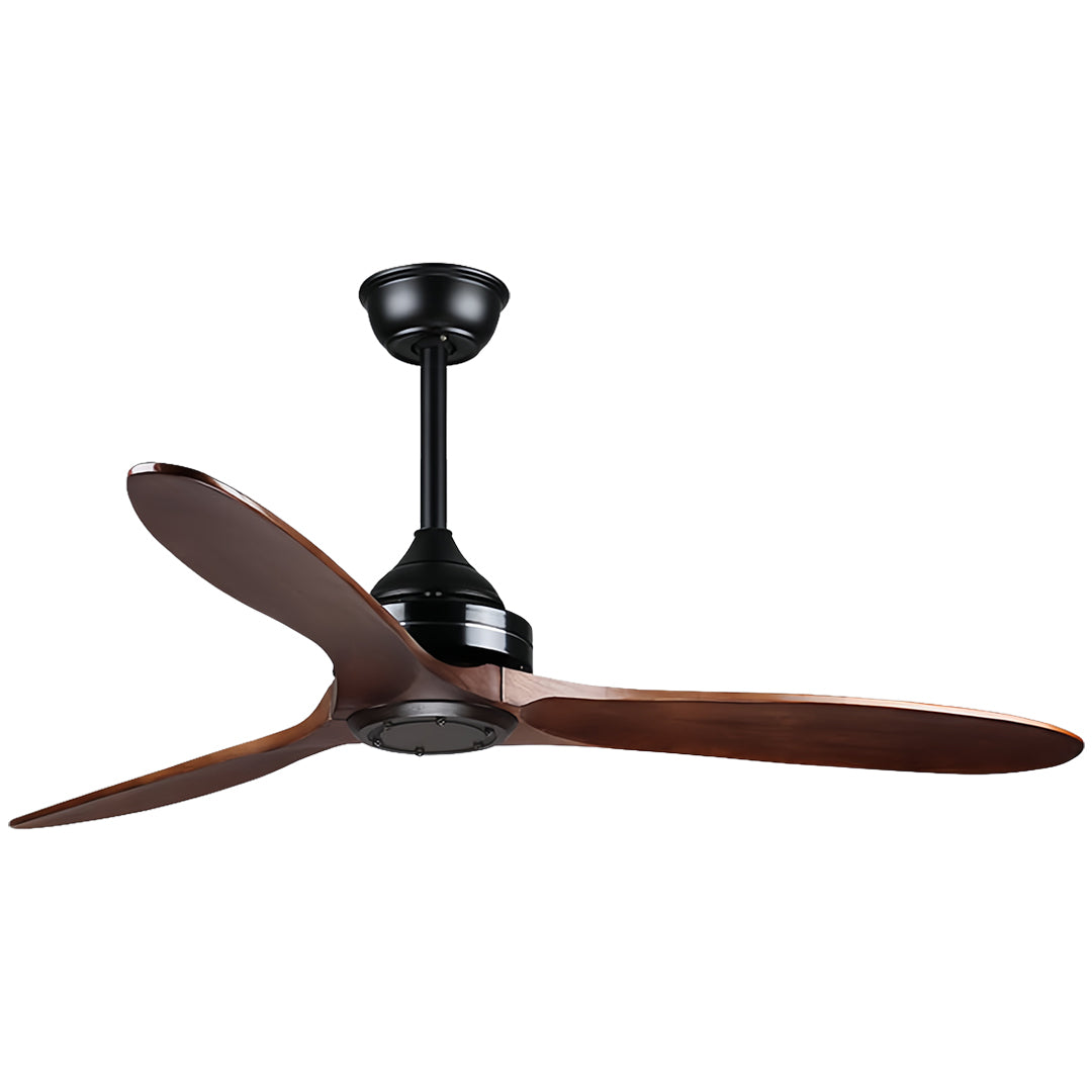 Wooden Ceiling Fan with Light - Quiet DC Motor Flush Mount Fandelier