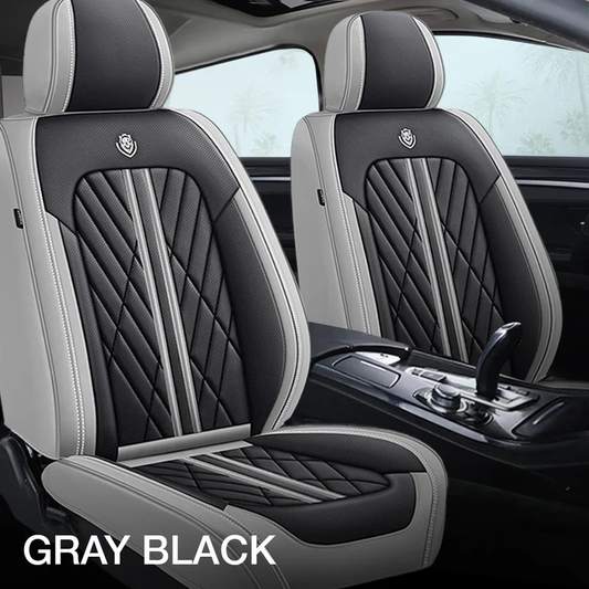2 pack-Grey & Black Car Seat Covers Adaptive Fit- Durable Fabric, Stylish Design