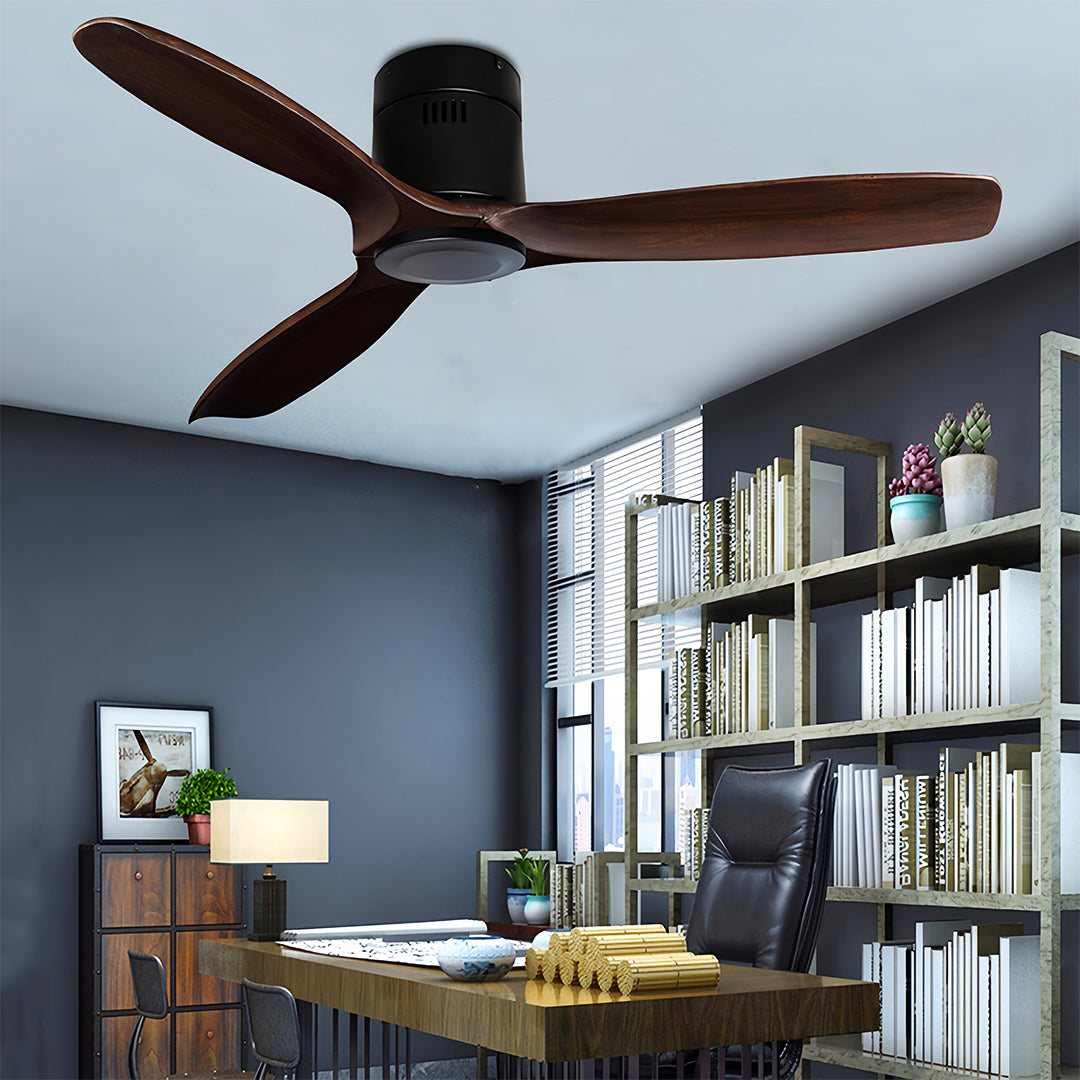 Modern Wood 3-Blade Ceiling Fan with Light - Stylish Fandelier Design