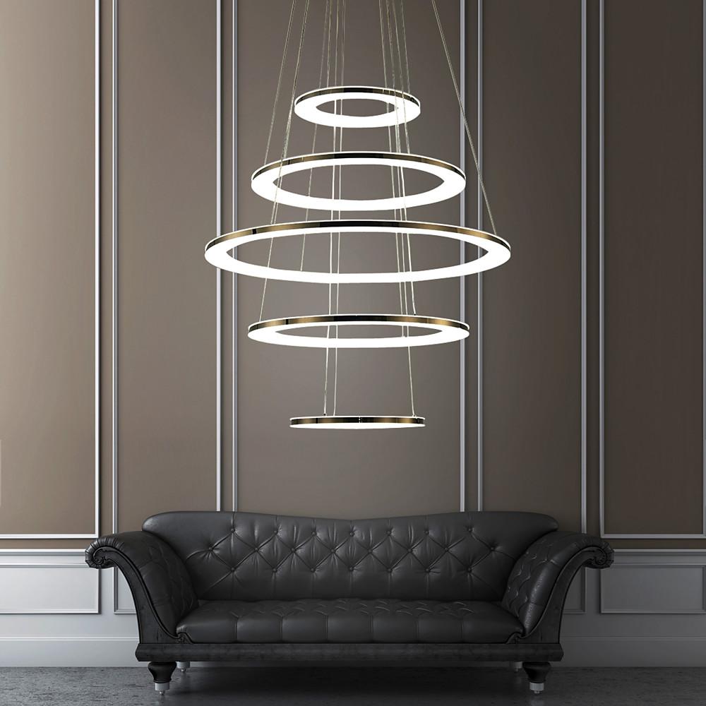 Adjustable Mid-Century Chandelier - 5 Tier LED Lights Contemporary Design