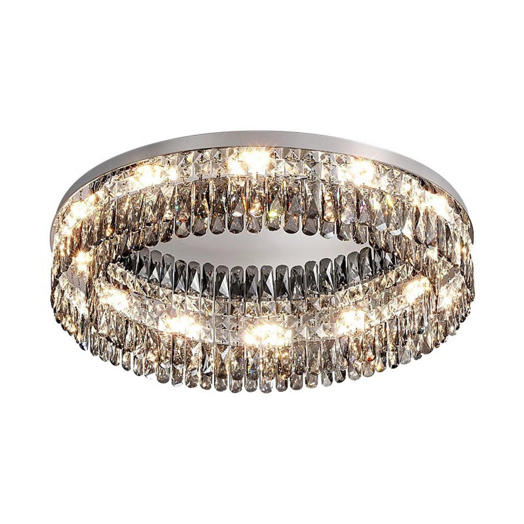 Luxury French Crystal Ceiling Light - Round LED Fixture for Elegant Home Décor