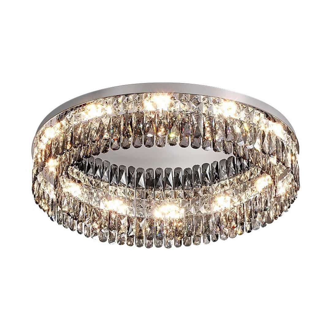Luxury French Crystal Ceiling Light - Round LED Fixture for Elegant Home Décor