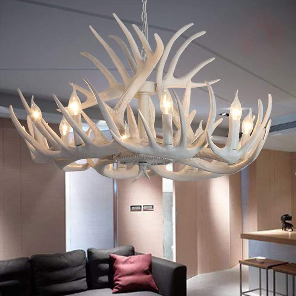 Vintage Antler Chandelier - 4/6/8 Candle Light Options