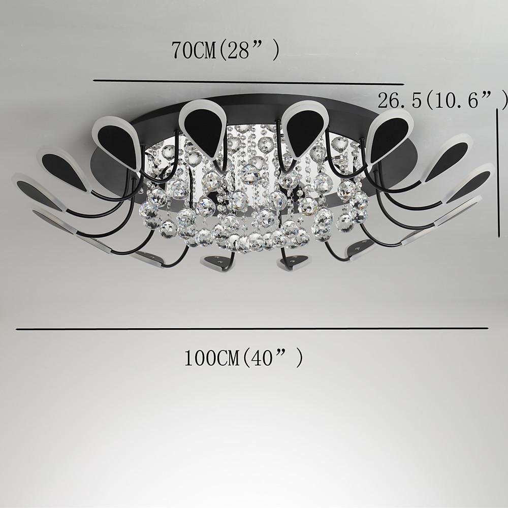 Flower-Shaped Dimmable LED Crystal Ceiling Light - Modern Flush Mount Fixture
