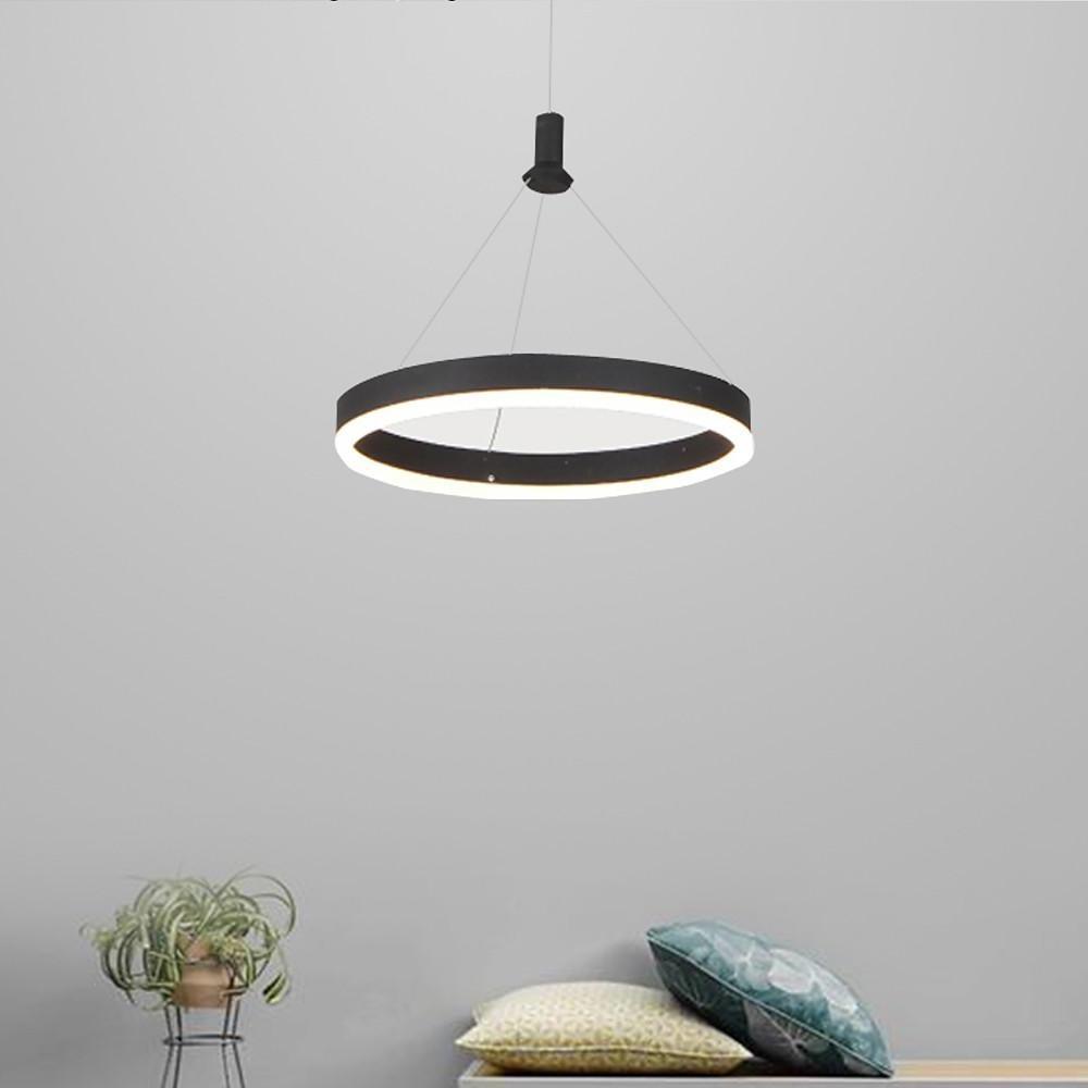 Modern LED Ring Chandelier - 12''/16''/24'' Wide Circle Pendant Light